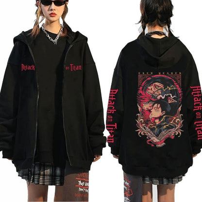 Printed Zipper Sweater Unisex Hoodie Coat FitiqueFit