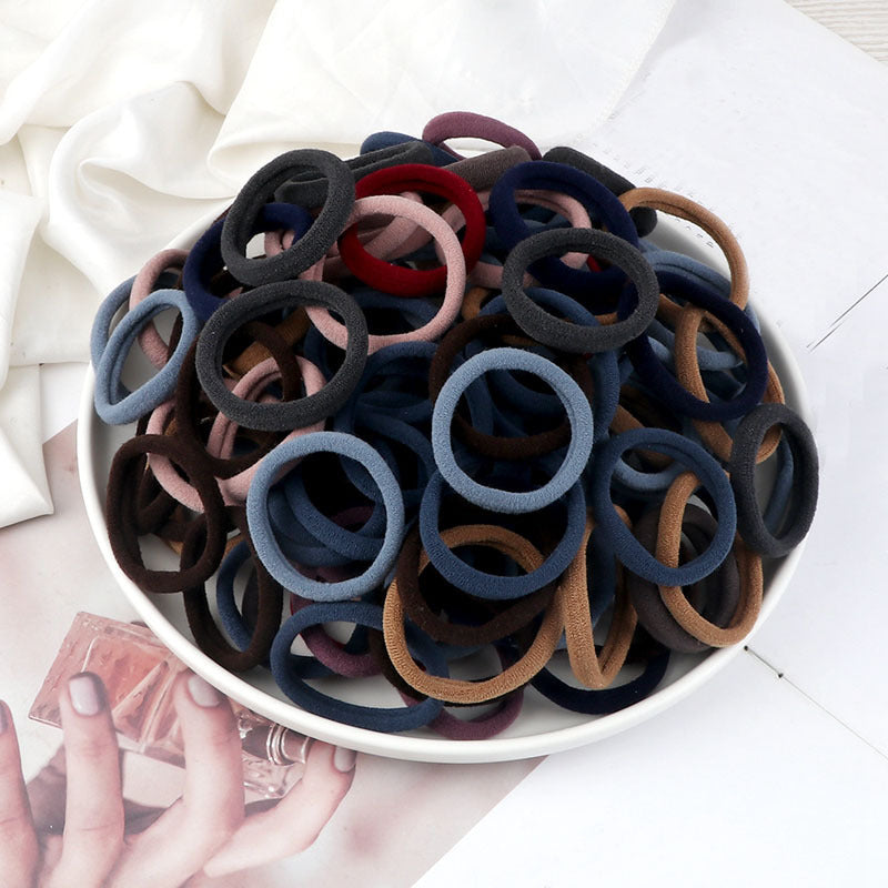 50pcs/Set Women   Basic Hair Bands 1.57inch Simple Solid Colors Elastic Headband Hair Ropes Ties Hair Accessories Ponytail Holder NovaCart