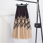 Women's Graceful Geometric Striped Pleated Skirt Grayceful LLC