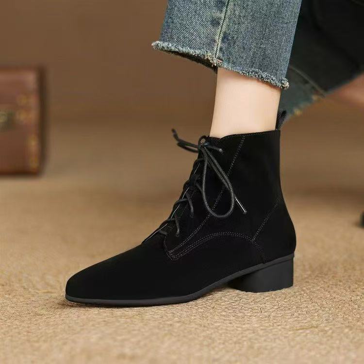Maillard Matte Pointed Low-Heel Ankle Boots Women FitiqueFit
