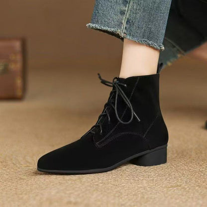 Maillard Matte Pointed Low-Heel Ankle Boots Women FitiqueFit