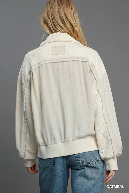 Umgee Two-Way Jacquard Zip-Up Jacket West2East Surf