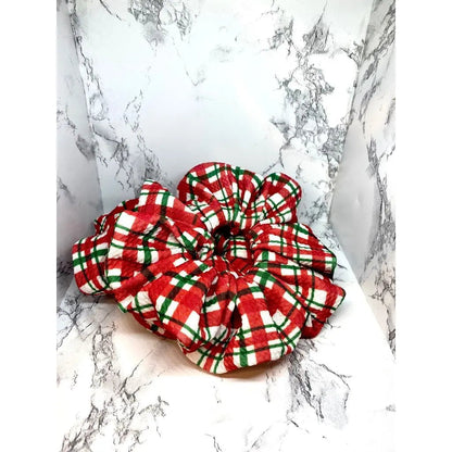 Red Plaid Christmas Bullet Scrunchie Enchanted Scrunch