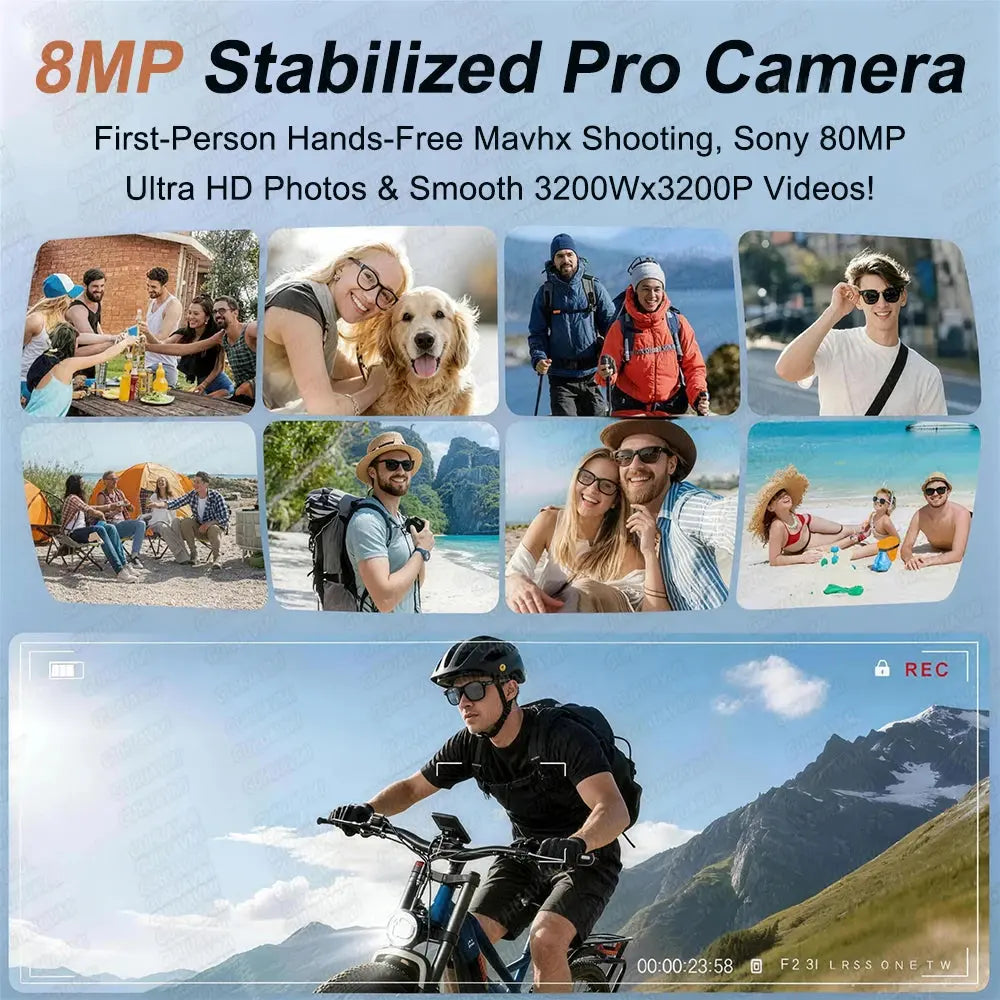 2026 New 32G Memory 800W 4K Camera Smart Glasses Men Photos&Videos 3600mAh Power Bank 120+Languages Translation AI Glasses Women NovaCart