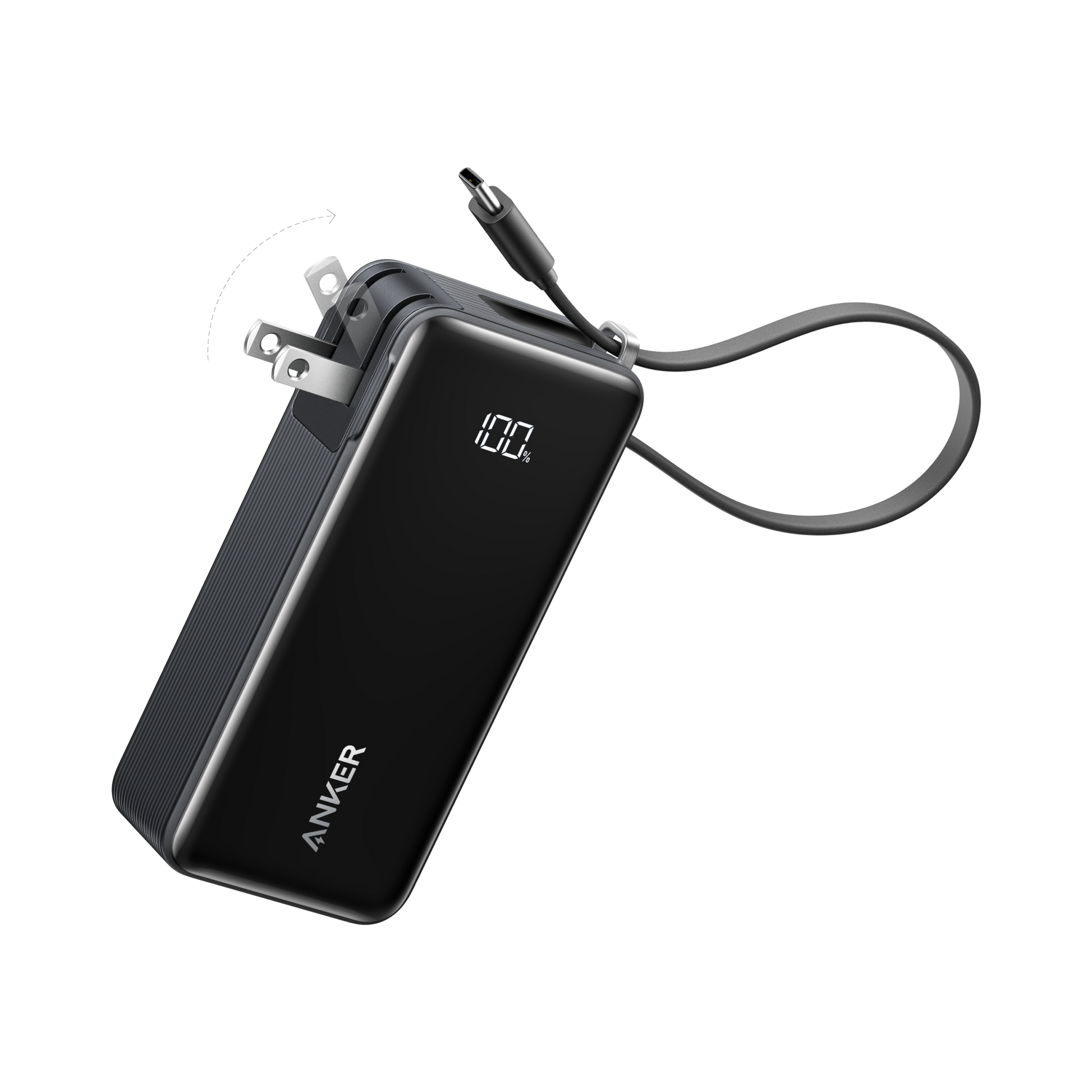 Anker Power Bank (10K, Fusion, Built-In Cable) Anker