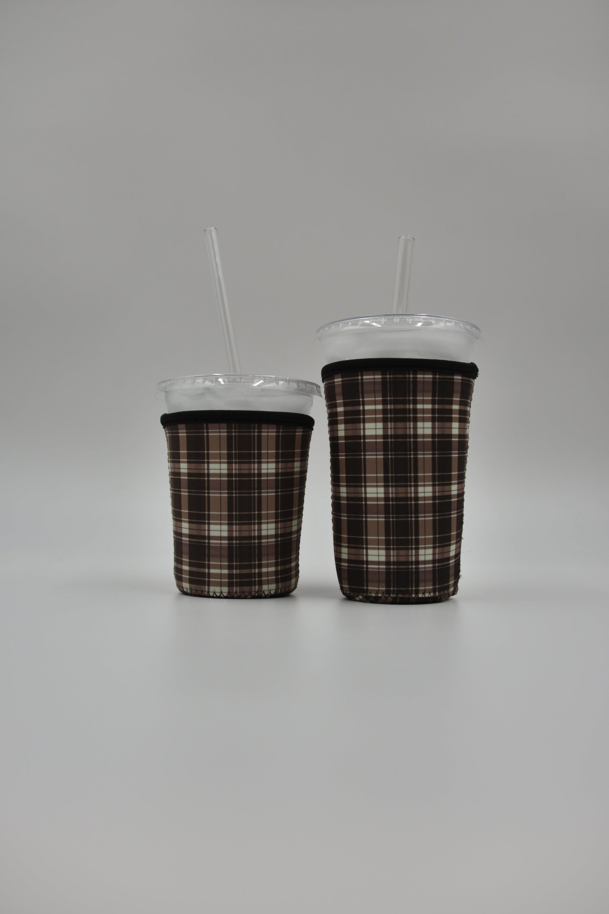 Plaid Coffee Sleeve | Reusable Neoprene Iced Coffee Cup Cover 16-24oz Cowboy Print Eco-Friendly Insulator for Grande & Venti Cups BashDesignsCo