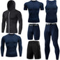 Compression 7 Pieces Sets High Quality Men Quick Dry  Polyester Sports Track Suit Training Sportswear Sports Suit NovaCart