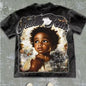 100% Cotton Vintage Style Saints Tears Graphic Tee Retro Artistic Design Casual Loose Fit T Shirt For Men Women Streetwear NovaCart