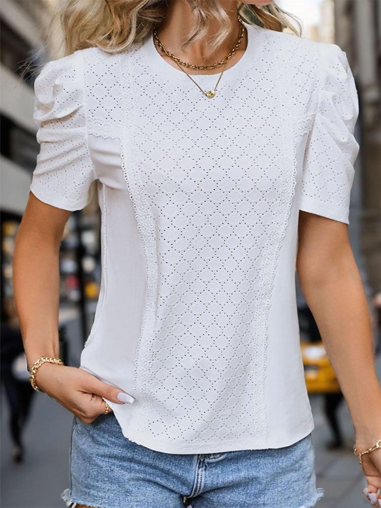 Effortless Chic Bubble Sleeve Top - Stylish and Trendy Blouse for Women Country in My Heart