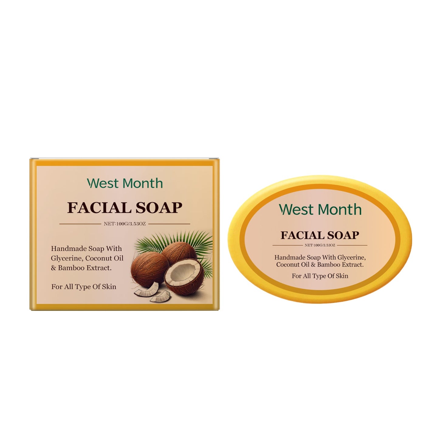 Cleansing Soap, Moisturizing, Gentle, Clean, Soft, Moisturizing, Refreshing, Oil-Control Hand-Made Cleansing Soap