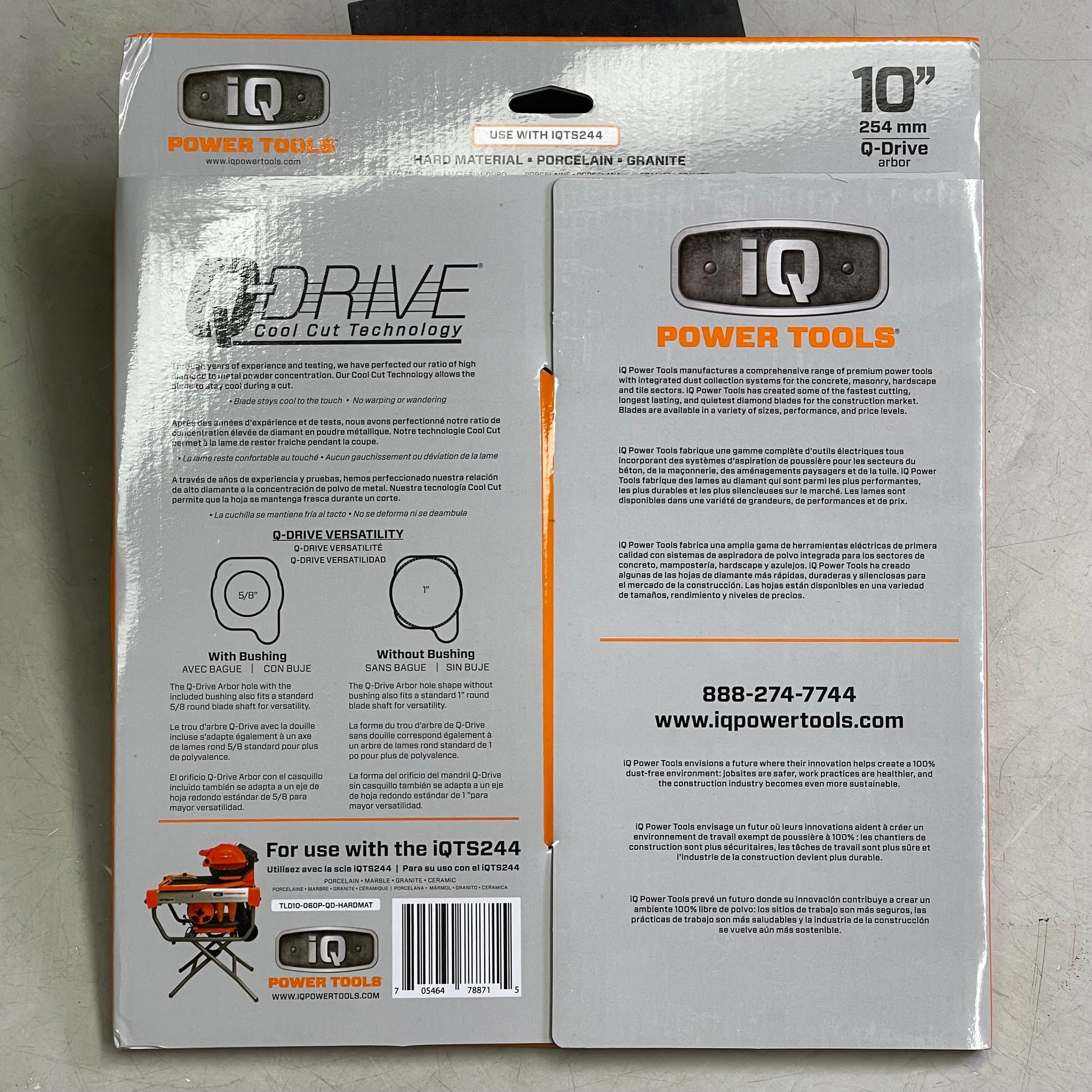IQ POWER TOOLS Q-Drive Arbor Hard Material Blade For IQTS244 10" T10-060P-QD-HM PayWut