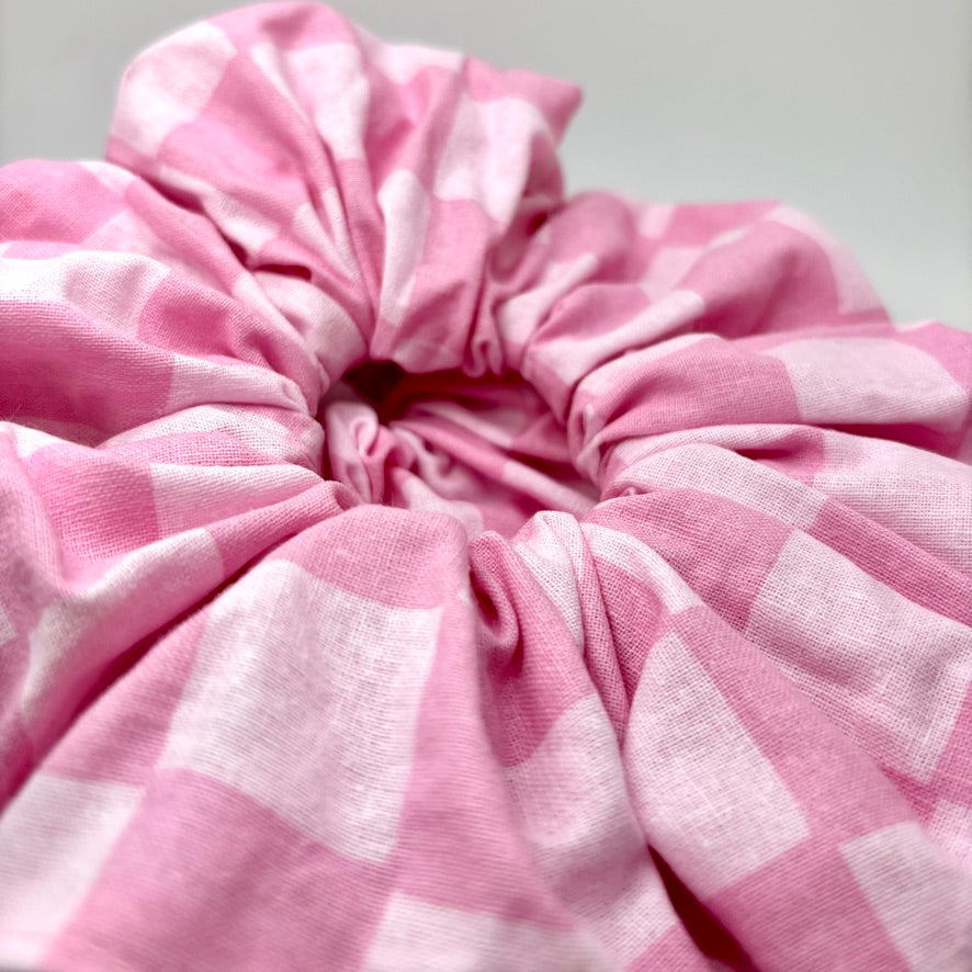 Pink Checkered Scrunchie Enchanted Scrunch