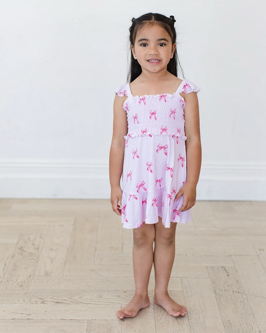 Bella - Smocked Dress Blush Lotus