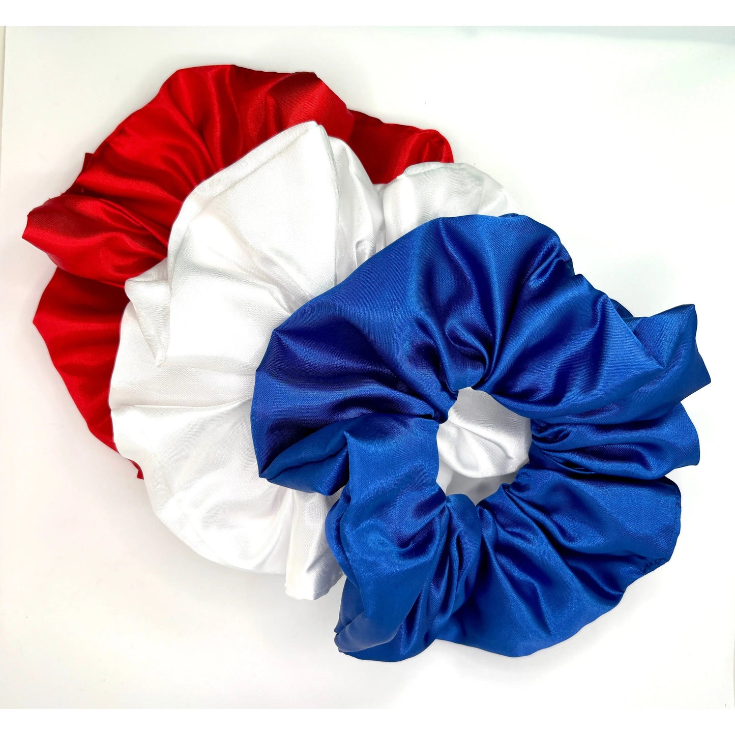 Silk Red, White, & Blue Scrunchie Trio Enchanted Scrunch
