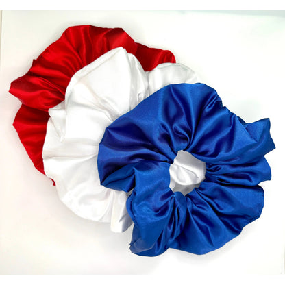 Silk Red, White, & Blue Scrunchie Trio Enchanted Scrunch