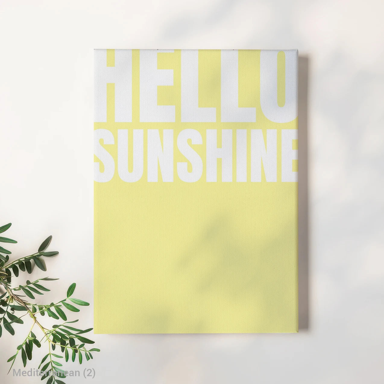 Modern Mediterranean Hello Sunshine Wood Frame Canvas Print NovaCart