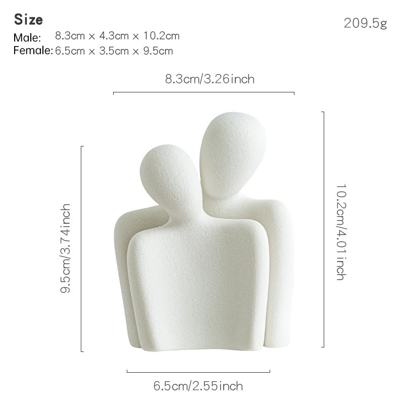 Creative couple figure decoration Newlywed home decoration Lover sculpture decoration figure desktop living room bookshelf decor