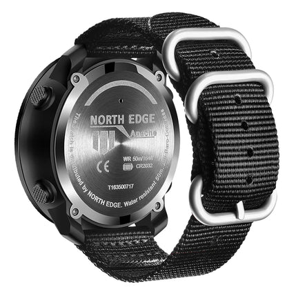 NORTH EDGE Men's sport Digital watch Hours Running Swimming Military Army watches Altimeter Barometer Compass waterproof 50m NovaCart