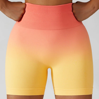 Gradient High-Waisted Yoga Shorts for Cowgirl Fitness | Seamless Activewear for Yoga, Running Country in My Heart