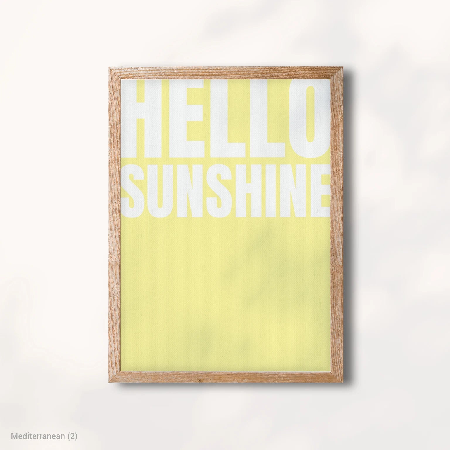 Modern Mediterranean Hello Sunshine Wood Frame Canvas Print NovaCart
