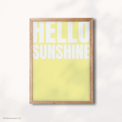 Modern Mediterranean Hello Sunshine Wood Frame Canvas Print NovaCart