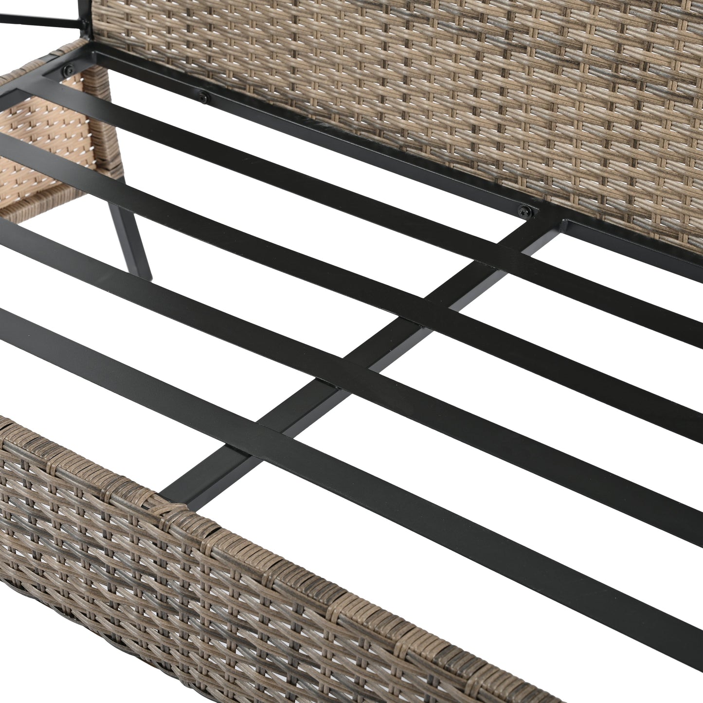 Patio Furniture, Outdoor Furniture, Seasonal PE Wicker Furniture, Four Set Wicker Furniture With Black Metal Table V.I.P Digital Presence