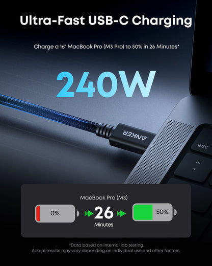 Anker Prime Thunderbolt 5 Cable (3.3 ft/1.7 ft, 80 Gbps, 240W) Anker