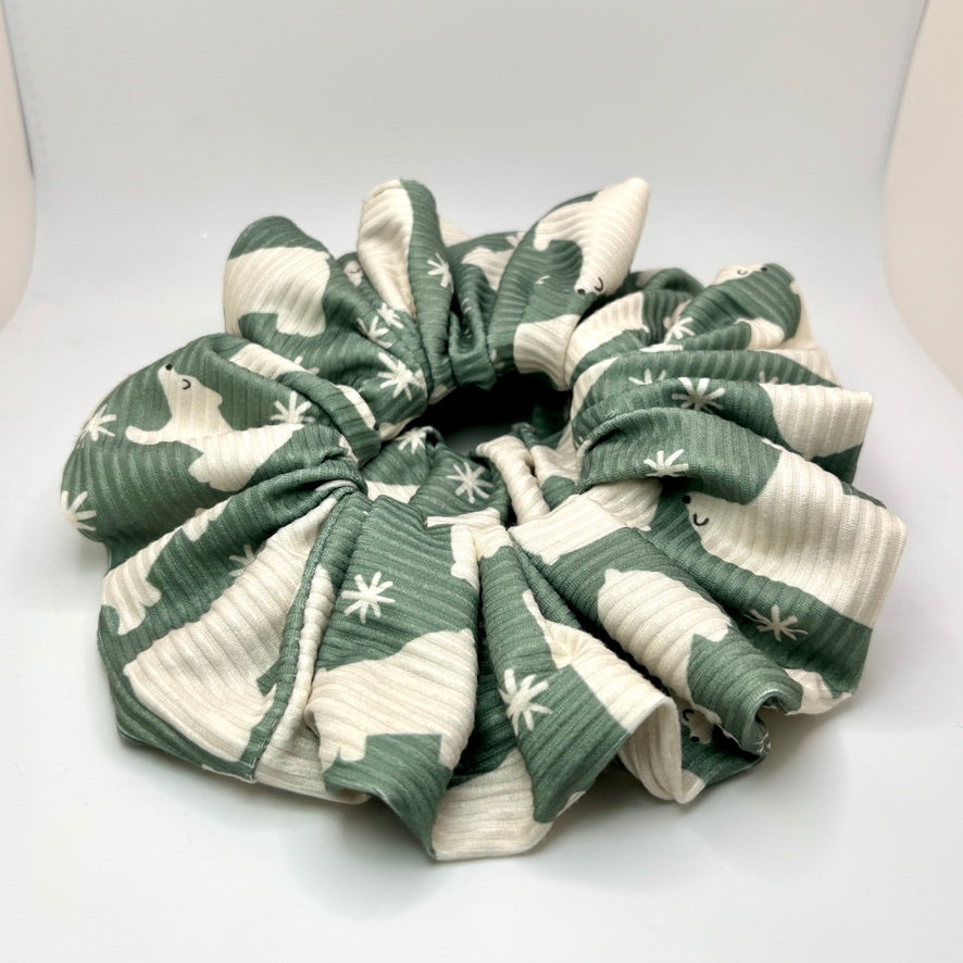 Snowflake Polar Bear Ribbed Scrunchie Enchanted Scrunch