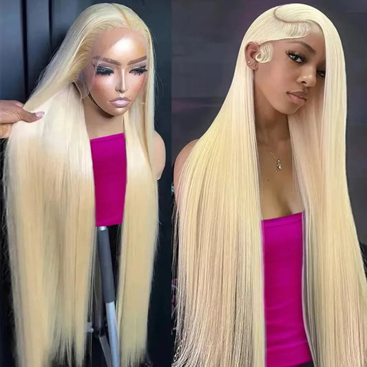 13x4 13x6 HD Transparent Full Frontal Lace 613 Blonde Colored Straight Human Hair Wigs Lace Front Wigs For Women 34 Inches NovaCart