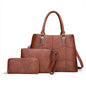 Luxury 3 Piece Leather Tote Set | Genuine Leather Cowgirl Shoulder Bag & Clutch Country in My Heart