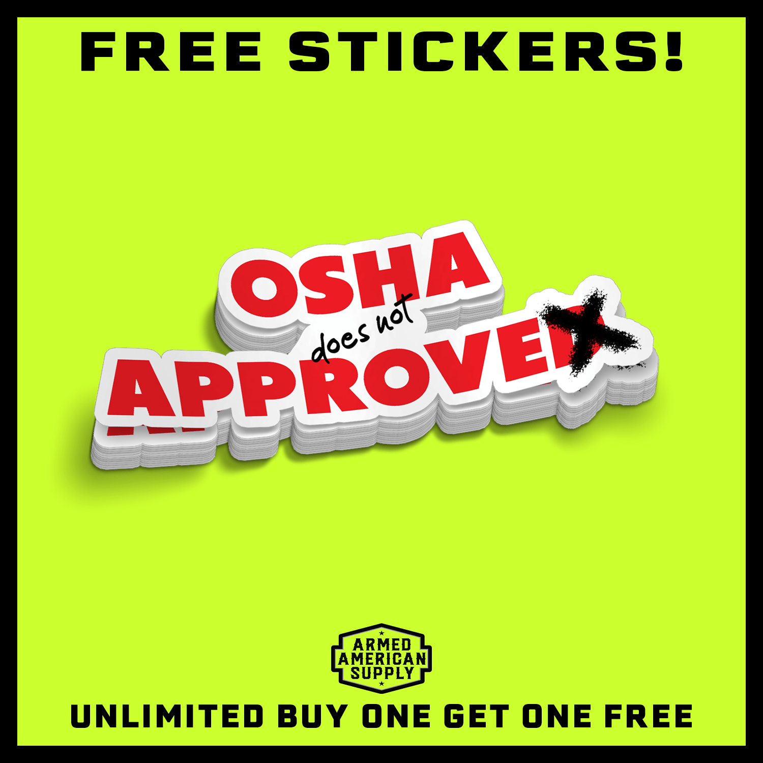 OSHA Hard Hat Decal Armed American Supply