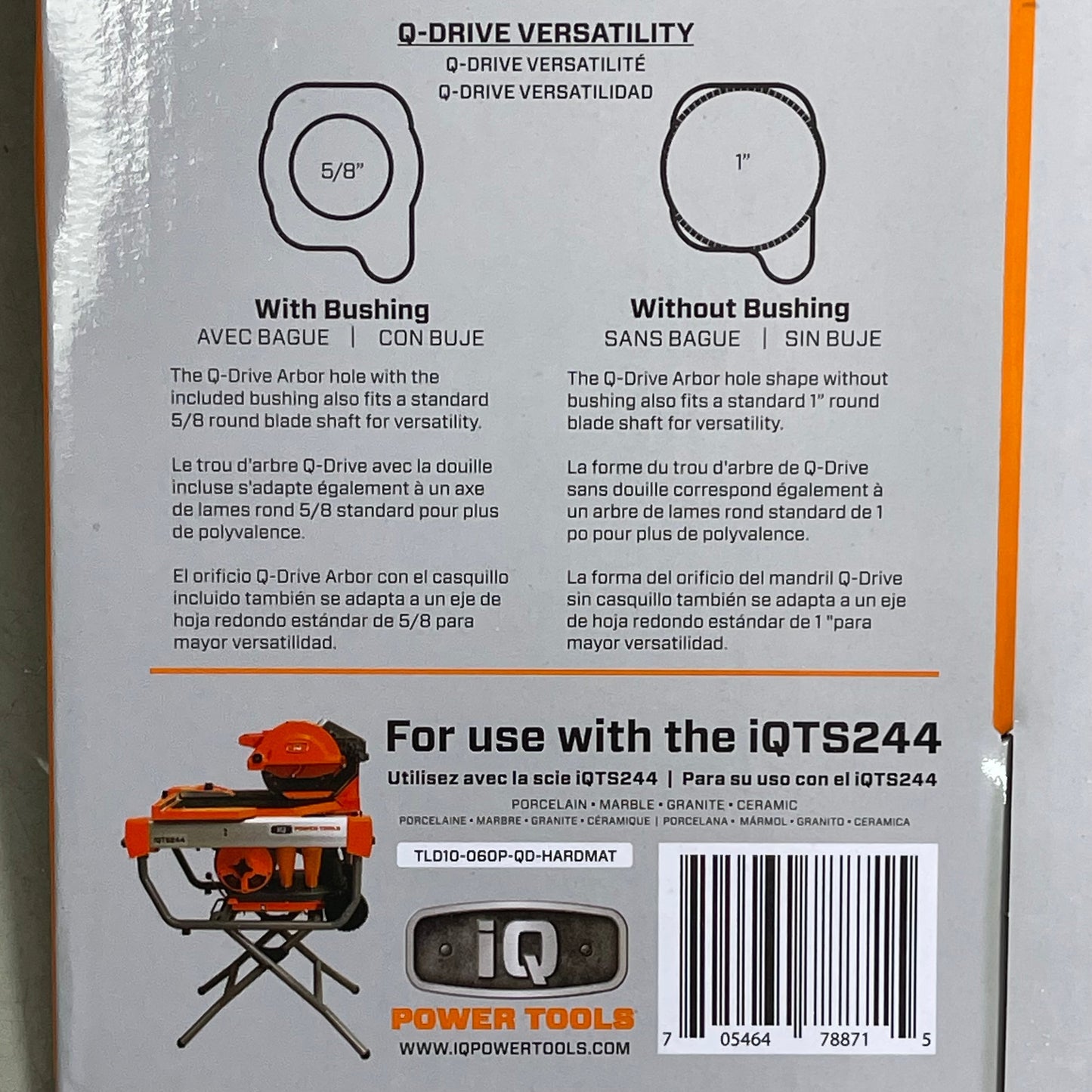 IQ POWER TOOLS Q-Drive Arbor Hard Material Blade For IQTS244 10" T10-060P-QD-HM PayWut