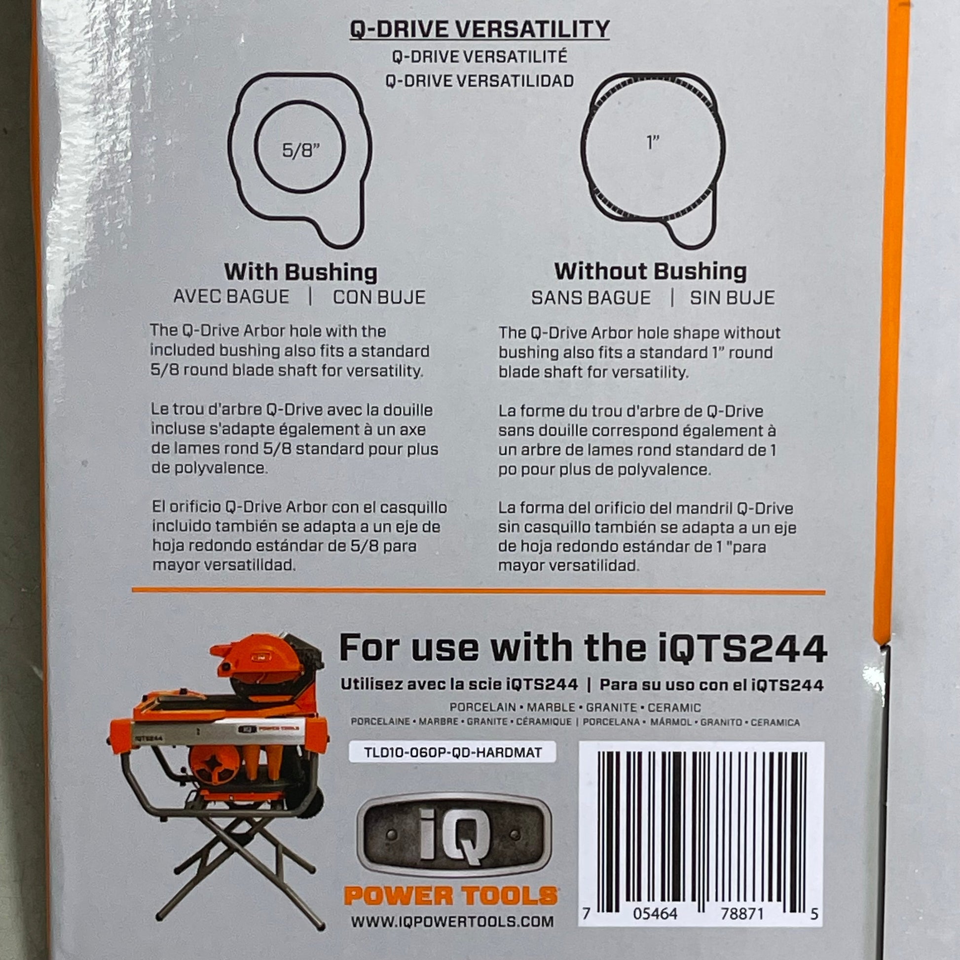 IQ POWER TOOLS Q-Drive Arbor Hard Material Blade For IQTS244 10" T10-060P-QD-HM PayWut