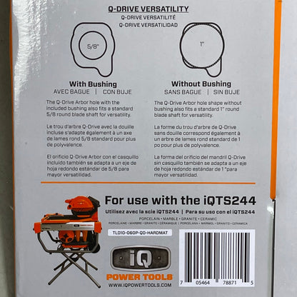 IQ POWER TOOLS Q-Drive Arbor Hard Material Blade For IQTS244 10" T10-060P-QD-HM PayWut