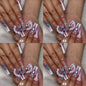 Purple and white long acrylic nails HOL stores