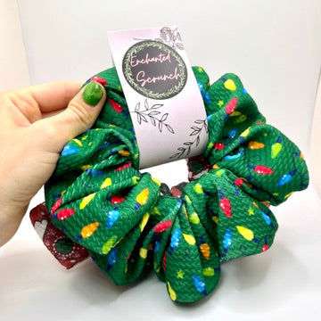 Green Lights and Coffee Christmas Scrunchie Set Enchanted Scrunch