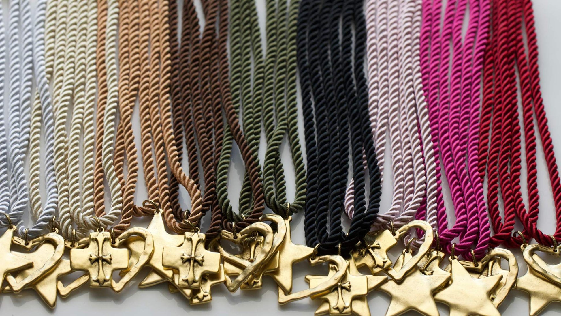 Silk Cord Pendant Necklace 24K Gold Plated Deep South Originals