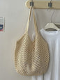Cotton Woven Openwork Beach Tote Bag