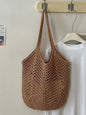 Cotton Woven Openwork Beach Tote Bag