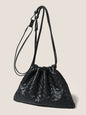 Sheepskin Woven Drawstring Commuter Tote