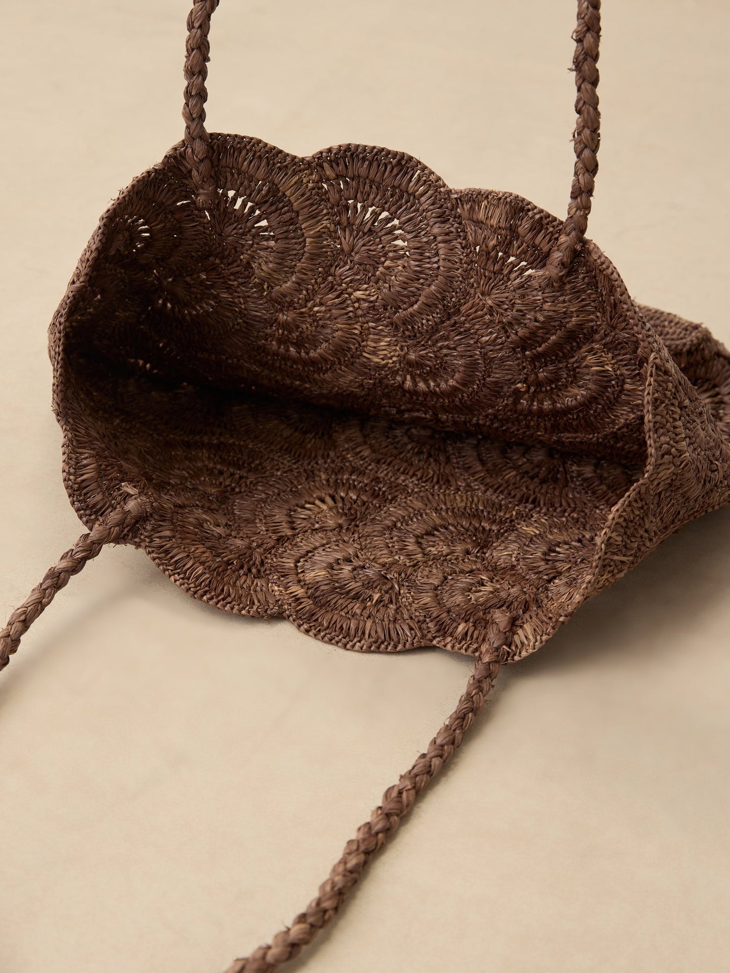 Handwoven Raffia Floral Pattern Tote Bag LINTICO