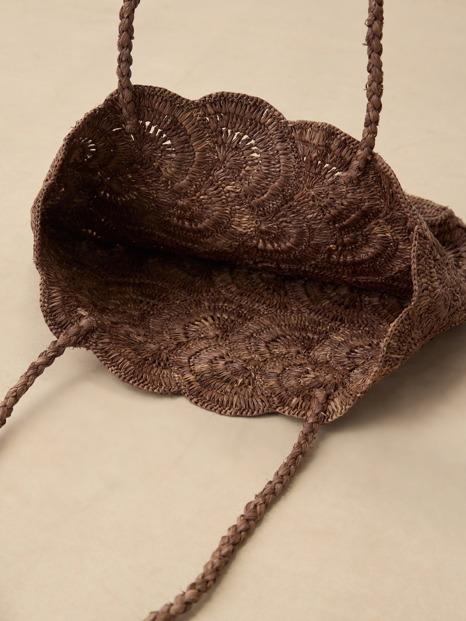 Handwoven Raffia Floral Pattern Tote Bag LINTICO