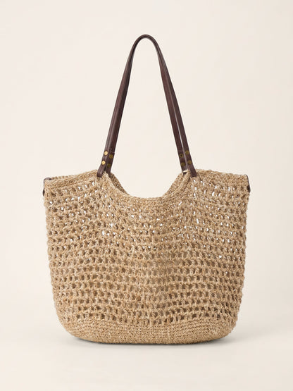Linen-Cotton Open-Weave Tote Bag With Zip Pouch LINTICO