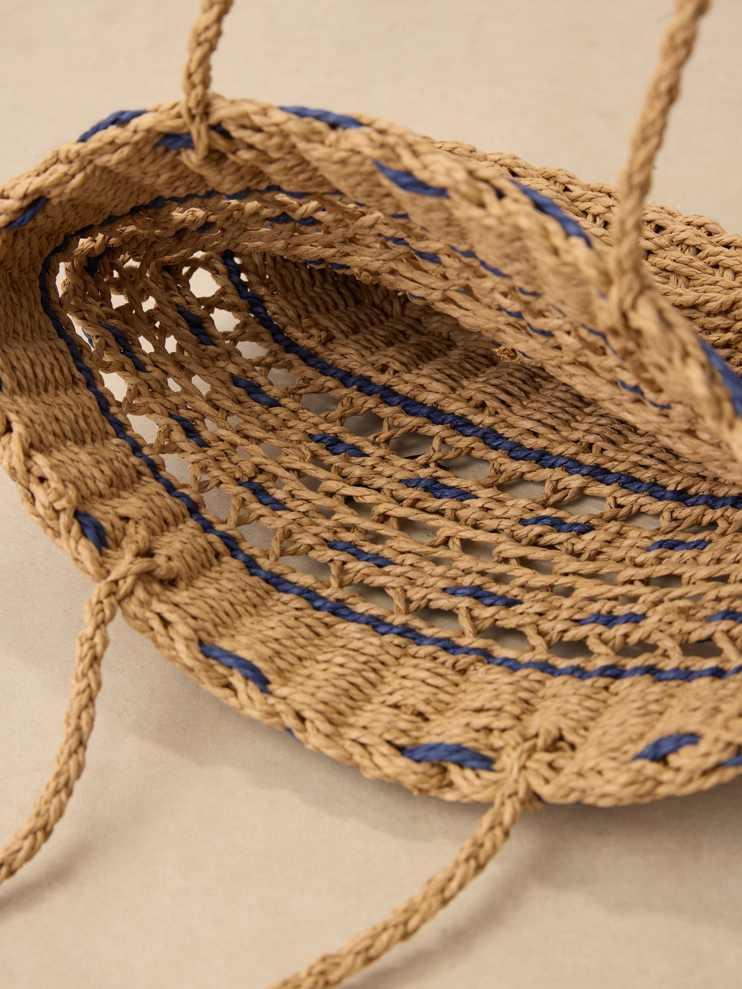 Handwoven Paper Straw Open-Weave Tote Bag LINTICO