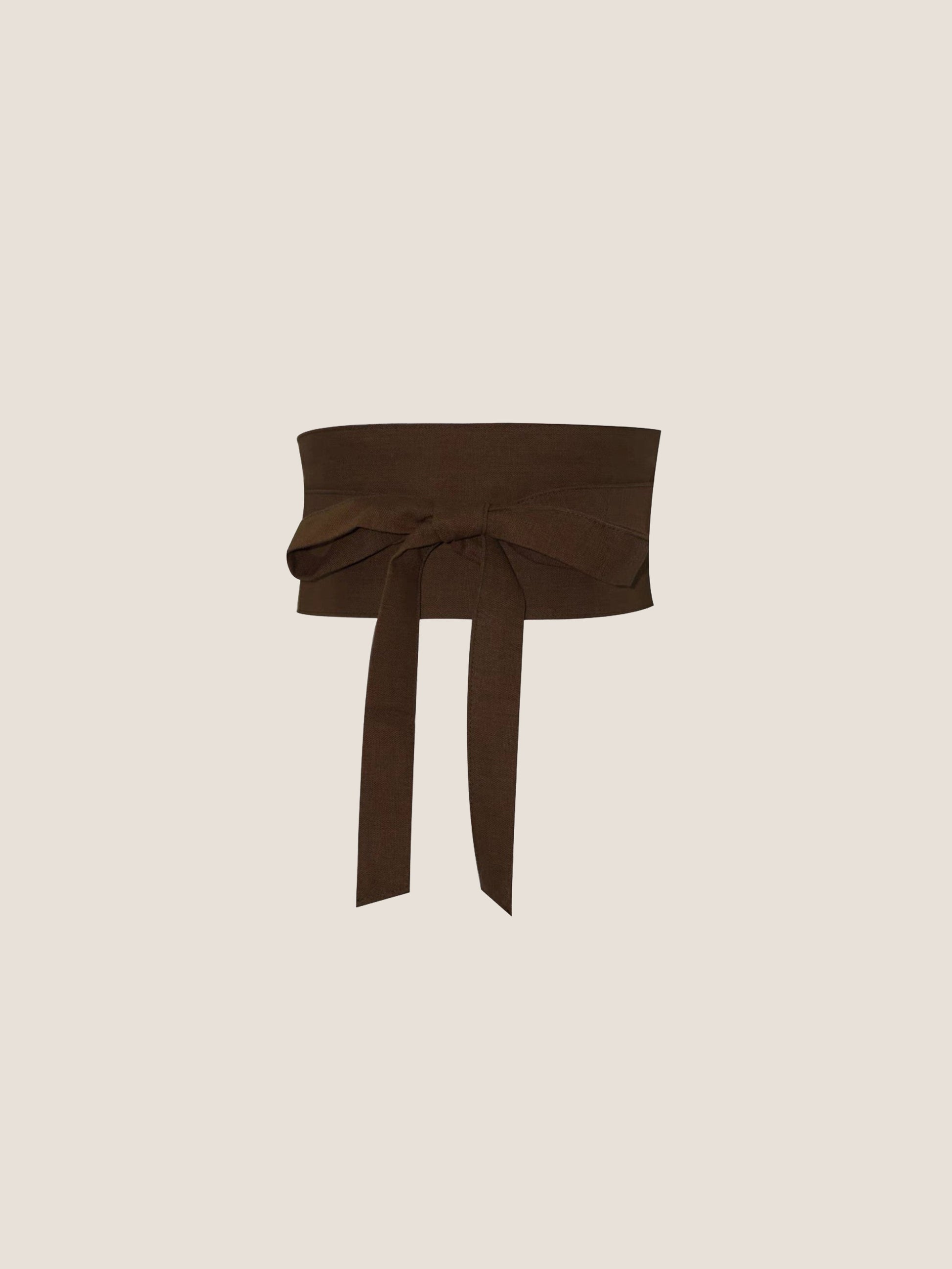 Linen Wide Tie-Front Waist Belt ZAFIRA LINTICO
