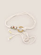 Linen Woven Belt With Wooden Beads