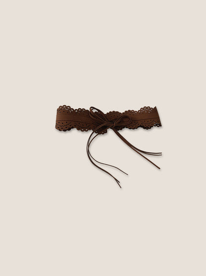 Lace-Trimmed Waist Cincher Belt