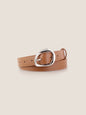 Premium Cowhide Belt With Retro Oval Alloy Buckle