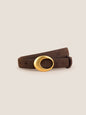 Luxury Suede Cowhide Belt With Oval Alloy Buckle