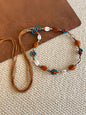 Bohemian Hand-Woven Waxed Cord Waist Rope With Natural Stone & Wood Beads